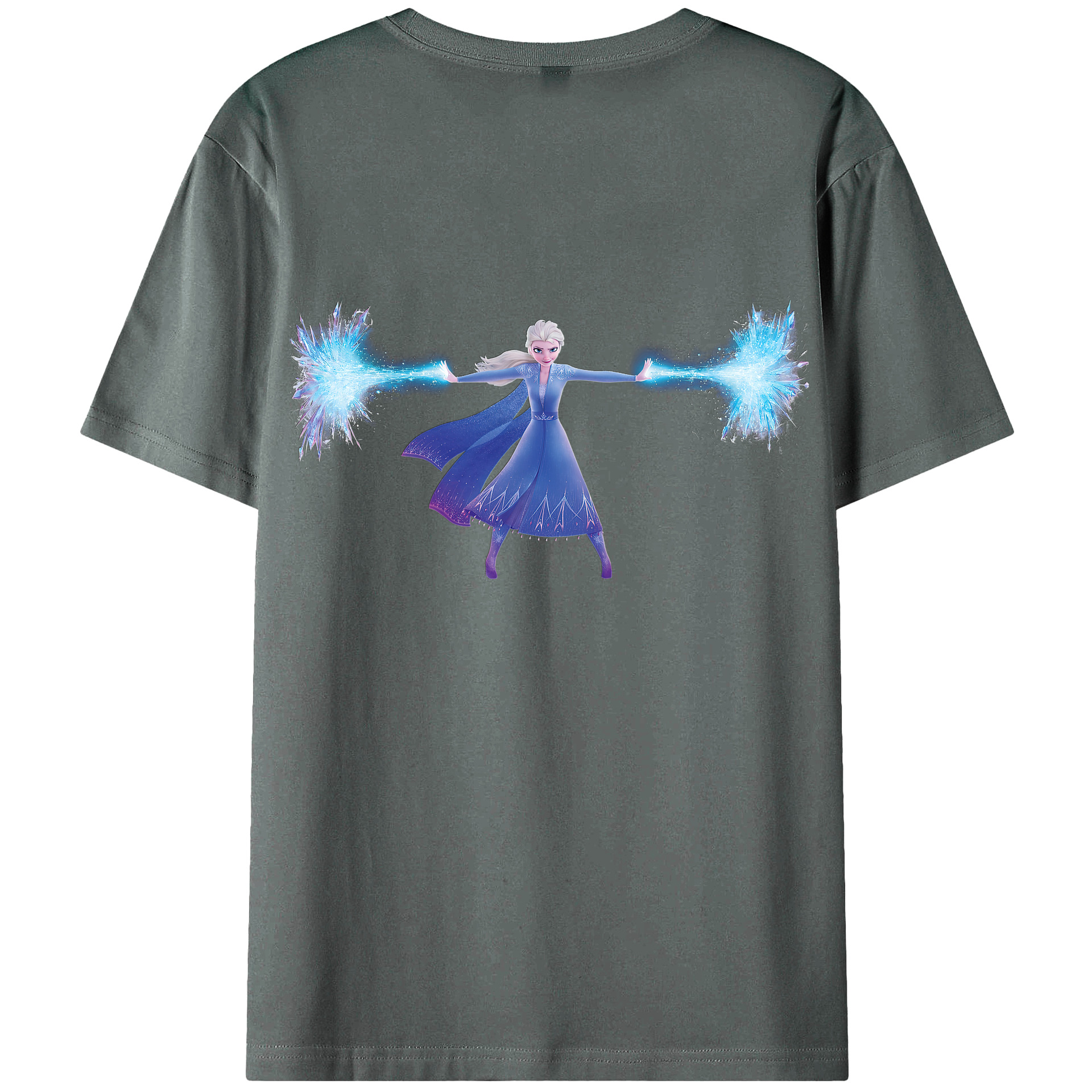 （画像用） アナと雪の女王 アンナ エルサ Frozen Anna Elsa 綿100％ メンズ半袖Tシャツ（バックプリント） 通気性